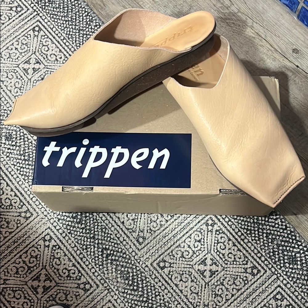 Trippen Cream Mules Brand New